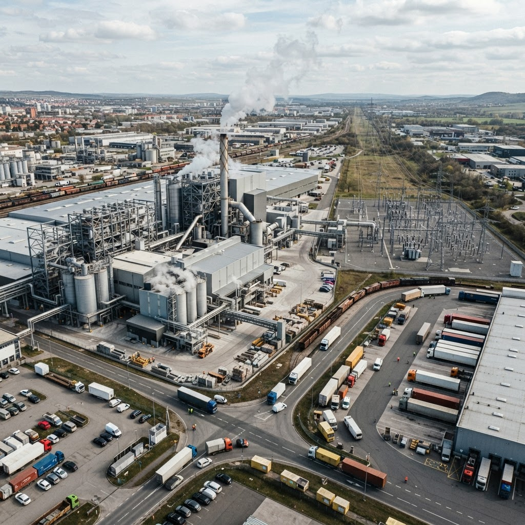 Industrial facilities, electricity infrastructure and logistics operations