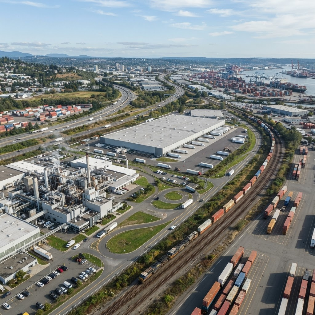 Manufacturing, freight and distribution infrastructure across a supply chain